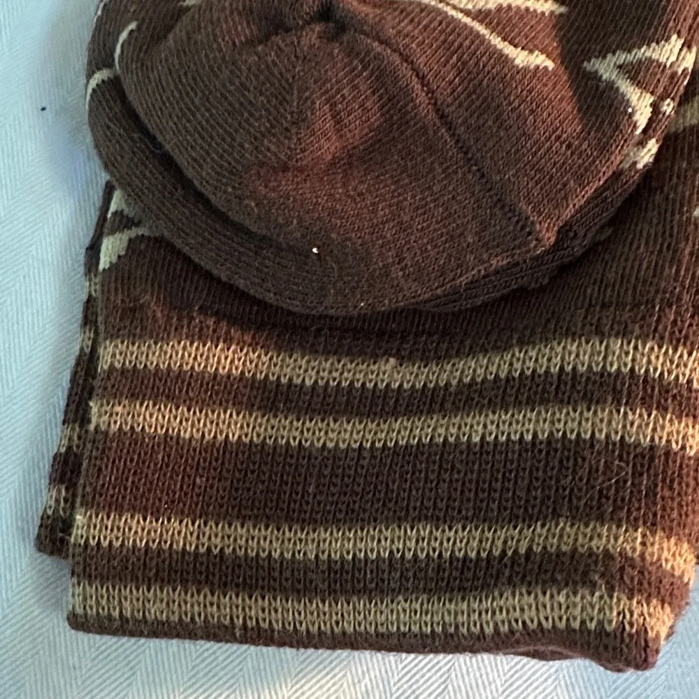 Fashion Socks Men’s Brown Patterned Crew Socks